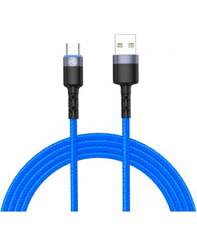 Кабел Tellur - TLL155344, USB-A/USB-C, 1.2 m, син - 1
